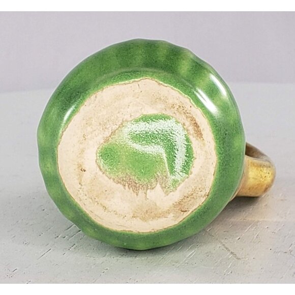 Pottery Pitcher Miniature Green Gold - Picture 7 of 7